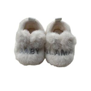 Baby Llama Plush Infant Shoes, Newborn Slippers, Never Worn